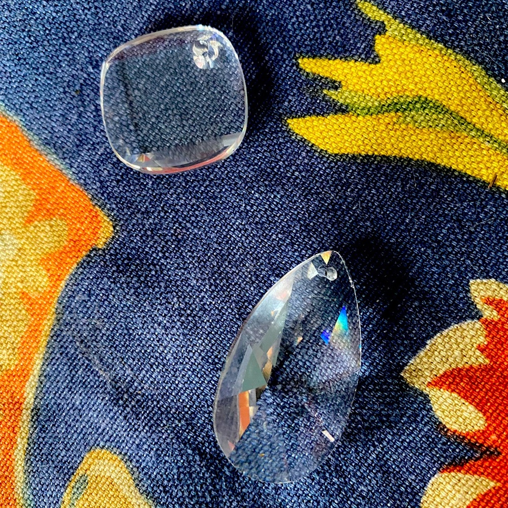 Swarovski crystals. Can be used as pendants or to hang in the window.